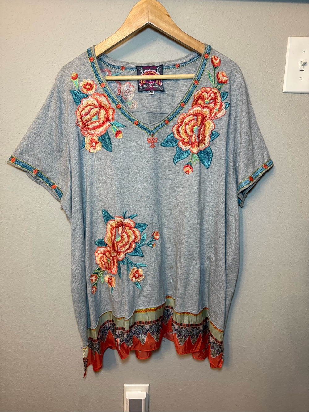 Johnny Was 'Aveline' Scarf Flounce Tunic Size 1X - Picture 4 of 15